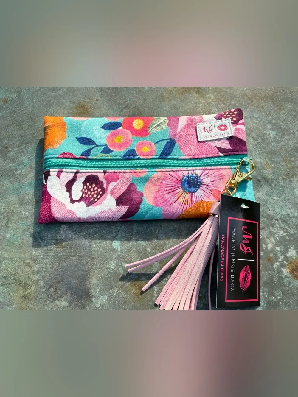 Makeup Junkie Whimsy Floral Mini Center Zip
